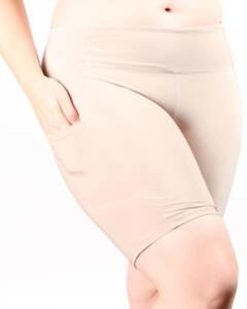 Front of a model wearing a size L Shortlette Slipshort in Nude by Undersummers. | dia_product_style_image_id:243657